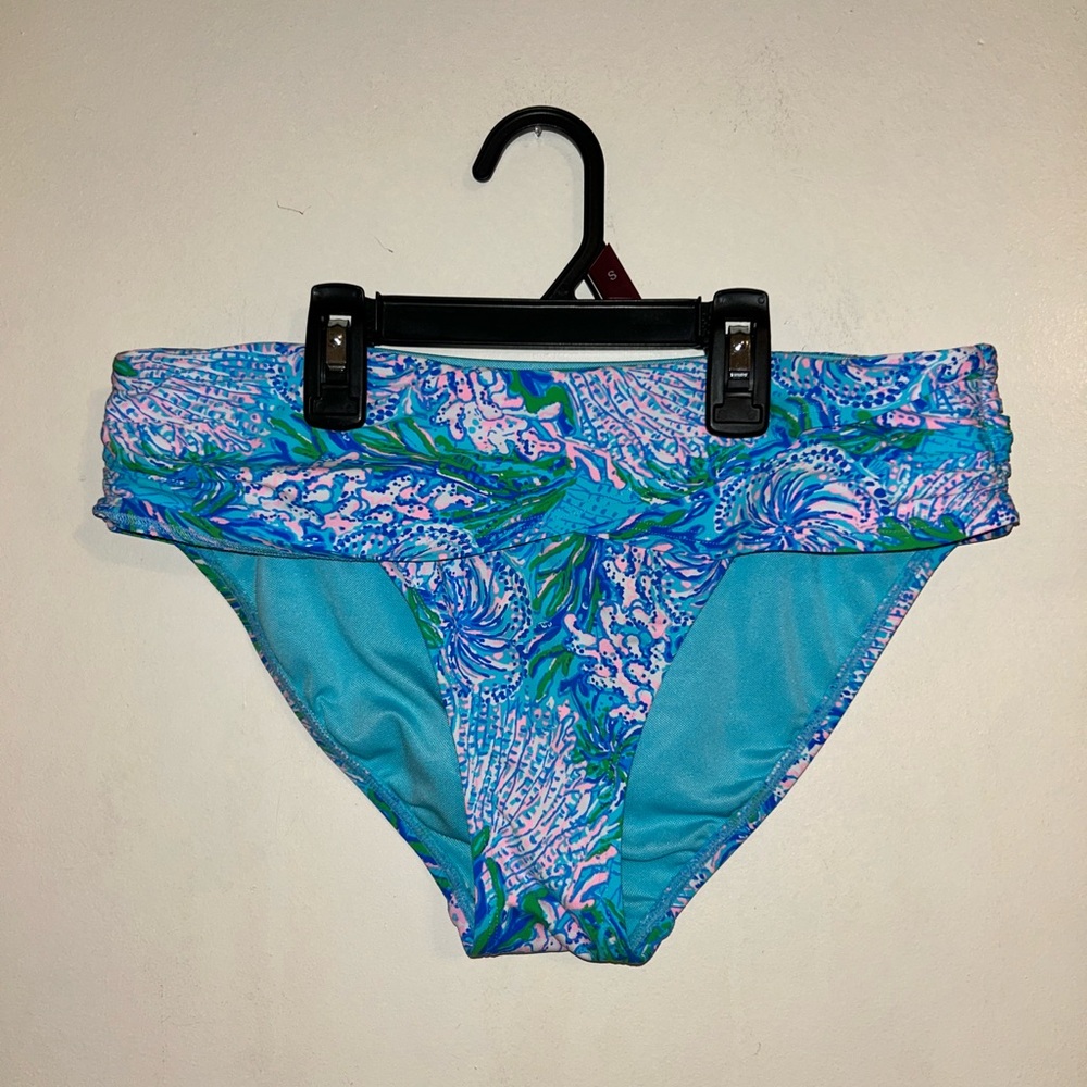 LILLY PULITZER Lagoon Sarong Bikini Bottom  "STRONG CURRENT SEA" Size 6